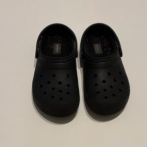 CROCS Kids Black crocs with inner lining size 5